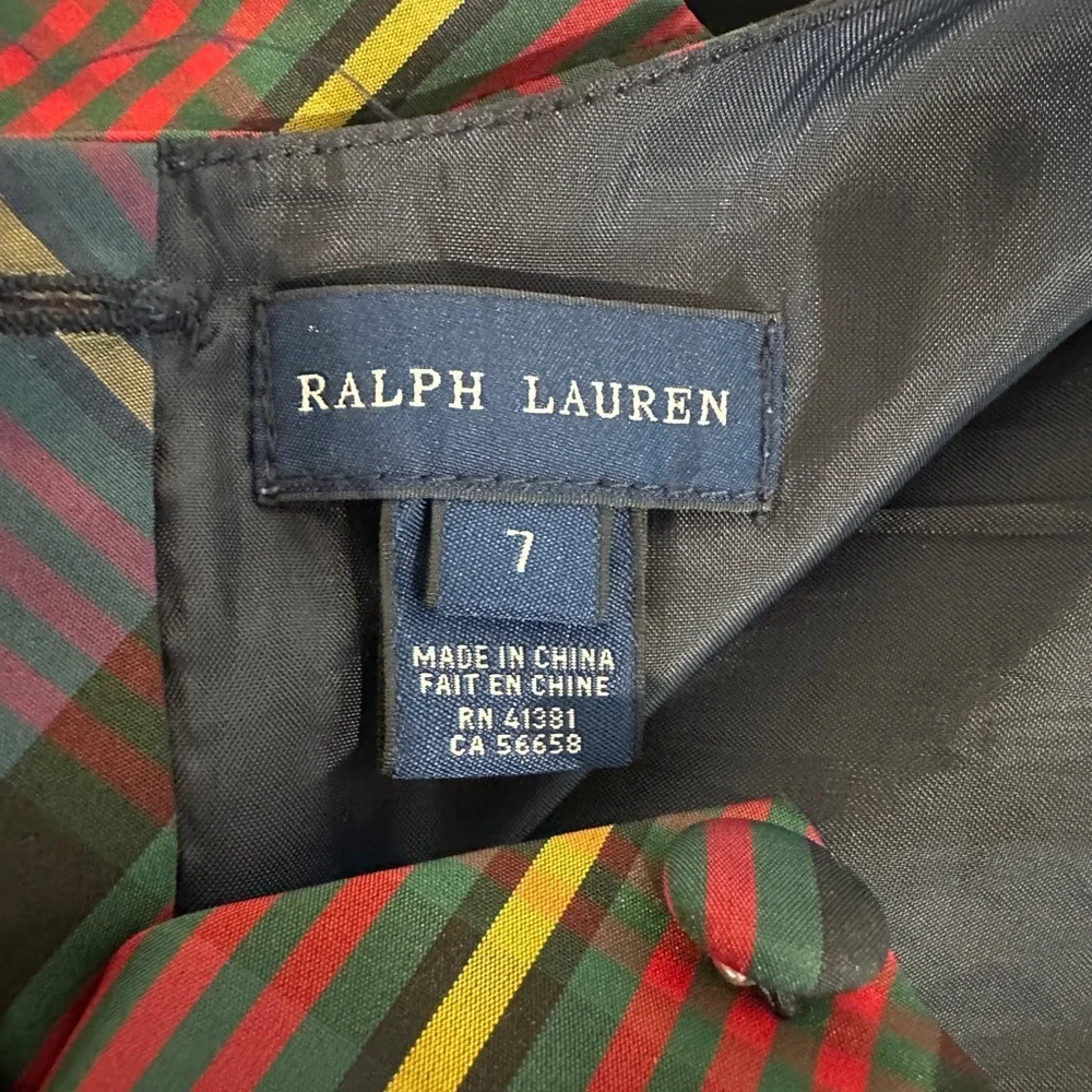 Ralph Lauren Plaid girls holiday Dress in Blue and Red
